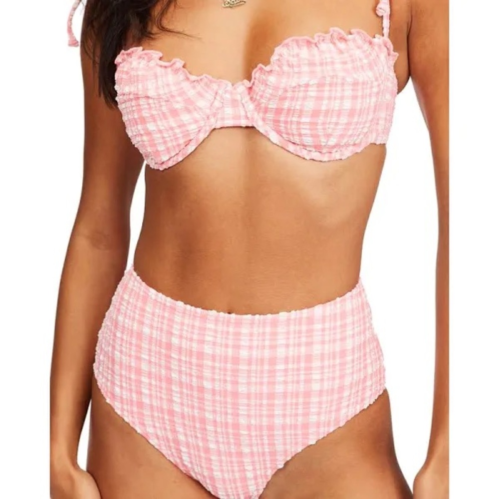 Billabong Pink Plaid Bikini Bottom